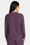 Rosaline Waffle Knit Cotton Sweatshirt - Italian Plum — thumbnail 3